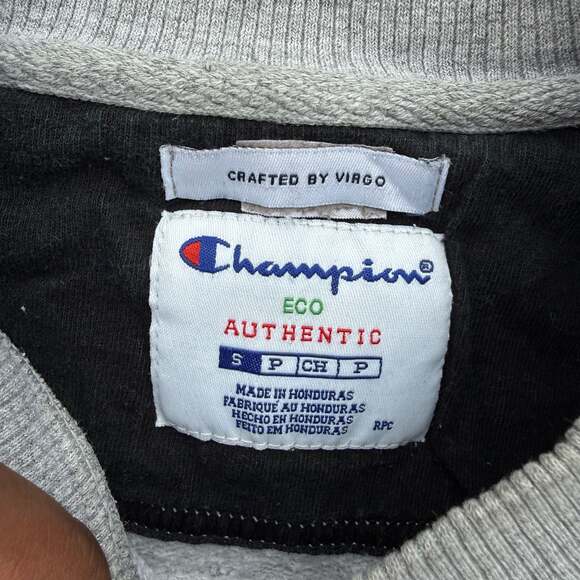 Champion Eco Authentic Cropped Gray Crewneck Sweatshirt - Picture 2 of 3